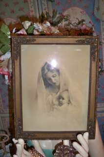Antique 1899 Knaffl Bros Madonna & Child Framed Print  