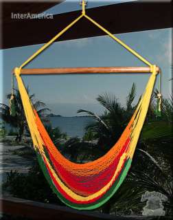 NEW Indoor/Outdoor Tropical Cotton Rope Hammock Sky Swing Chair 
