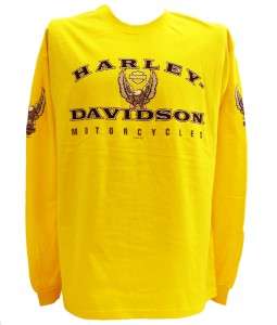 Harley Davidson Las Vegas Dealer Long Sleeve Tee T Shirt YELLOW 2XL 
