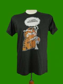 Vintage 70s GARFIELD I HATE MONDAYS IRON ON T SHIRT L  