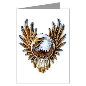  Greeting Card Bald Eagle with Feathers Dreamcatcher 