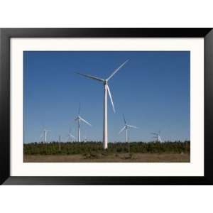  Wind Turbines Generating Electricity Framed Photographic 