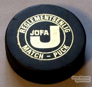1970s JOFA European Hockey Game Puck  