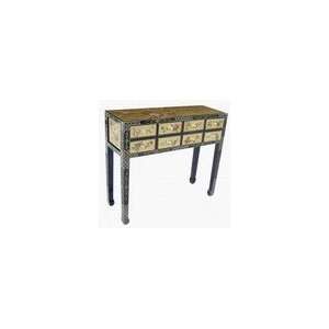  Deluxe Golden Oriental Desk / Dresser With Eight Drawers 