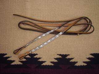 leather Western Show Split Reins Horse Tack Weighted silver  