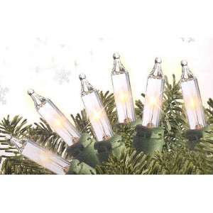  Set of 20 Clear Mini Christmas Lights With Green Wire 