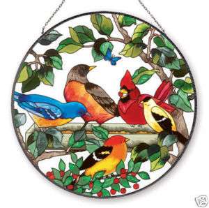 BIRDS CARDINAL CANARY ROBIN BLUEBIRD 10 RND SUNCATCHER  