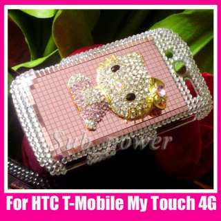 3D Rhinestone metal hello kitty Bling hard Case cover for HTC mytouch 