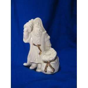 Lenox Porcelain Santa w/ Bag & Gold Trim   4 1/2 Inch Figurine 