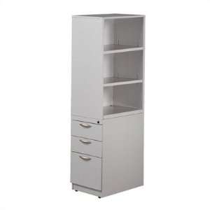  Pedestal Tower with Side Bookcase and Two Box and One File Drawer 