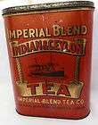 Antique Imperial Blend Indian & Ceylon Tea Tin Hinged Lid Red Gold