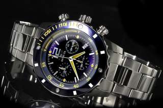 Invicta Mens II Collection Swiss Chronograph Blue Dial Stainless Steel 