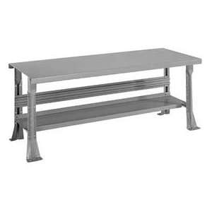  Open Leg Bench W/Shelf And Steel Top/Flange Up 72x30x34 