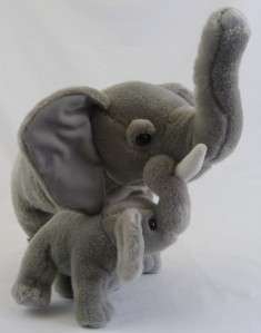 16 Aurora Plush Mama Elephant Baby Calf Toy Animal NEW  