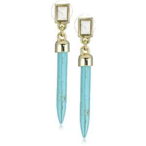   Ross Stick with Cap and Gemstone with Turquoise Drop Earrings Jewelry