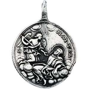  Sterling Silver St.Agnes And Holy Mother Teresa Pendant W 