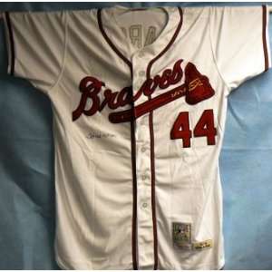 Autographed Hank Aaron Uniform   Autographed MLB Jerseys  