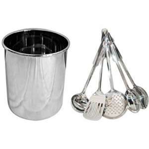  Amco Stainless Steel Utensil Set with Crock 6 pc. Kitchen 