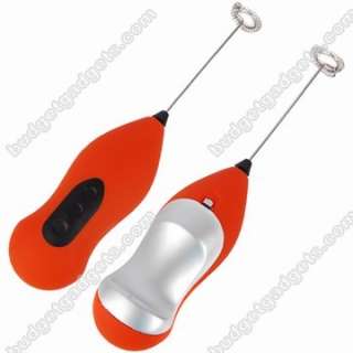 MILK FROTH MAKER SHAKER FROTHER CAPPUCCINO WHISK COFFEE STIRRER ORANGE 