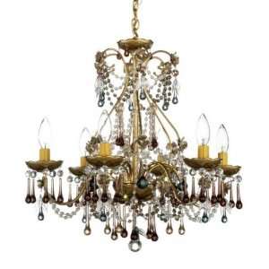   Rose Crystal Six Light Up Lighting Chandelier fro