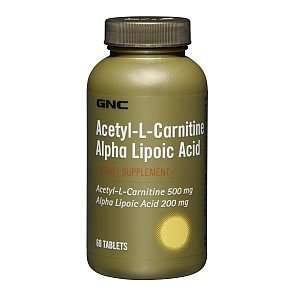  GNC Acetyl l carnitine Alpha Lipoic Acid 60 Tablets 