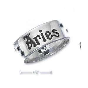   7mm Antiqued Aries Zodiac Band Ring   Size 12.0   JewelryWeb Jewelry