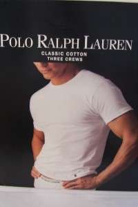 POLO RALPH LAUREN MENS CREW NECK T SHIRTS CLASSIC COTTON THREE PACK 