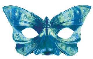 Adult Shinny Blue Butterfly Mask Soft Fabric Mardi Gra Masquerade 
