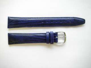 Blue lizard leather watch band & Certina buckle 17 mm  