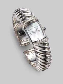 bold, beautiful cuff bracelet watch of sterling silver, luxuriously 