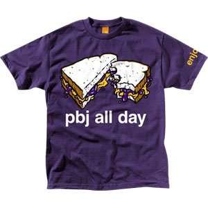  Enjoi Pbj All Day T Shirt [Large] Purple Sports 