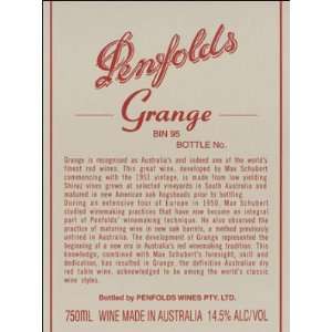   Penfolds South Australia Grange Shiraz 750ml Grocery & Gourmet Food