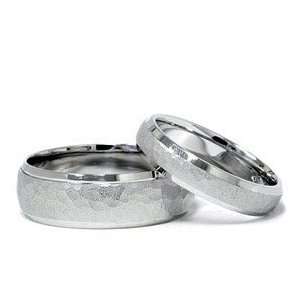   Inc. Matching Hammered White Gold His Hers Wedding Band Set Jewelry