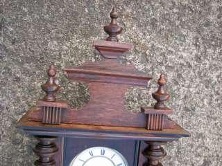Antique REGULATOR Carved Mahogany Wall Clock f9640  