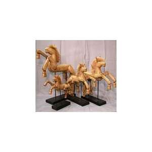   Teak Wood Hinged Horse on Stand   Medium