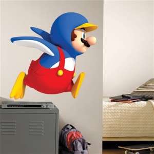 New GIANT SUPER MARIO BROTHERS Wii PENGUIN WALL DECAL Room Stickers 
