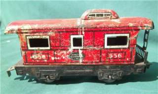MARX TIN LITHO O SCALE NEW YORK CENTRAL LINES 556 CABOOSE CAR MODEL 