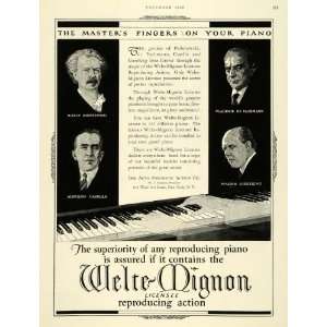  1926 Ad Welte Mignon Reproducing Action Pianos Artists 