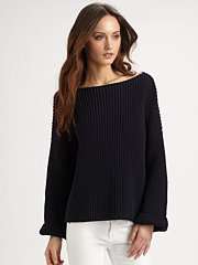  Vince Ribbed Cotton Boatneck Sweater