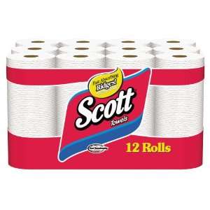 Scott Paper Towel With Ridges,White Regular Roll, (12 Rolls of 64 