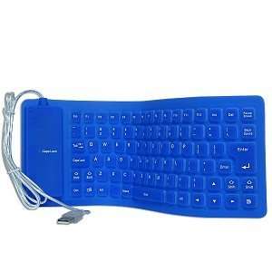  85 Key Flexible Roll Up USB Silicone Keyboard (Blue) Electronics