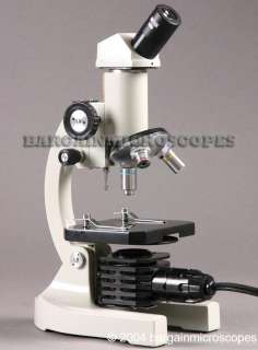   light microscope for use with viewing biological specimens on slides