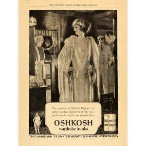 1924 Ad Oshkosh Wardrobe Trunks Train Travel Luggage   Original Print 