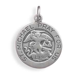 925 Sterling Silver St Michael Necklace Pendant Charm  