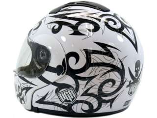 Flip Up White Full Face Motorcycle Helmet Modular ~ M  