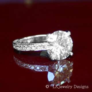 65 CT MOISSANITE ROUND MICRO PAVE ANTIQUE ENGAGEMENT WEDDING RING 