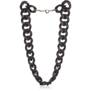 Summer Eliasons Lucy II Black Acrylic Chain Link Necklace, 32 