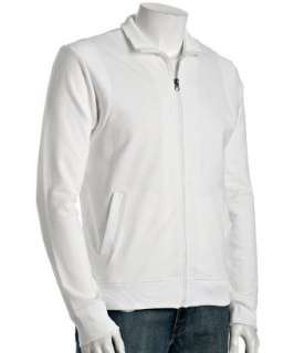 Vince white cotton terry zip track jacket  