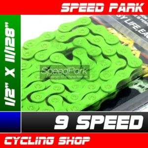 KMC X9 9 SPEED Road/MOUNTAIN Bike Chain Green 116L  