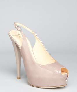 Giuseppe Zanotti lavender patent leather Bark peep toe platform 